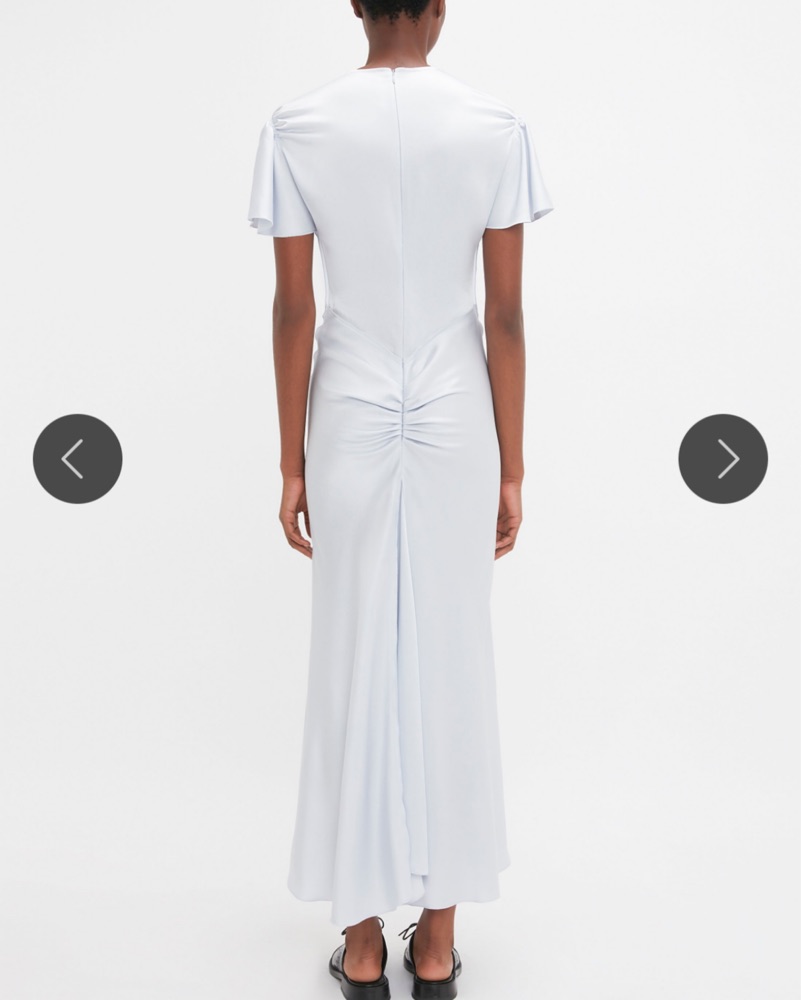 knee length dresses for ladies Victoria Beckham Gathered Waist Midi  adorno limited