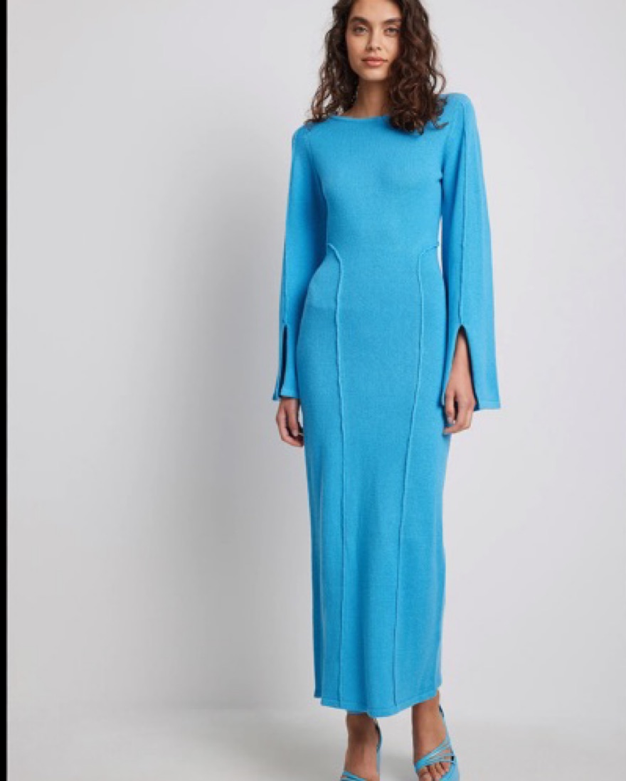 Nakd Wool Blend Wide Sleeve Maxi Dress by NAKD - Pickle