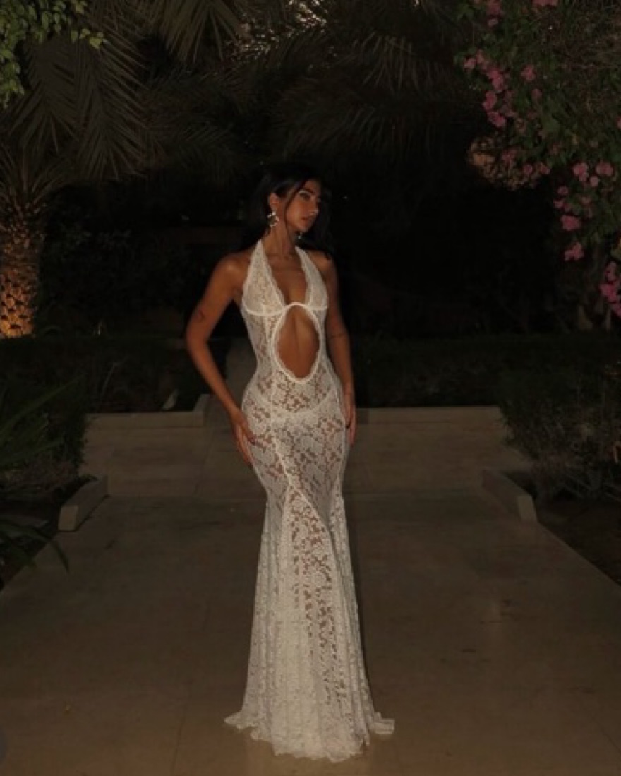 knee length dresses for ladies Must Be Love Lace Maxi Dress White