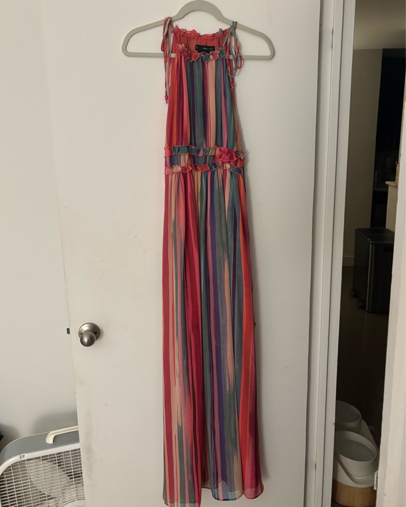 chinese dress ladies MANGO. Long striped dress. TM – Hibuy market