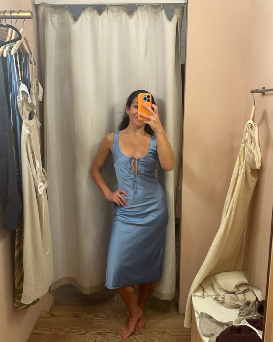andie keyhole midi dress in sky by Isalis - Pickle
