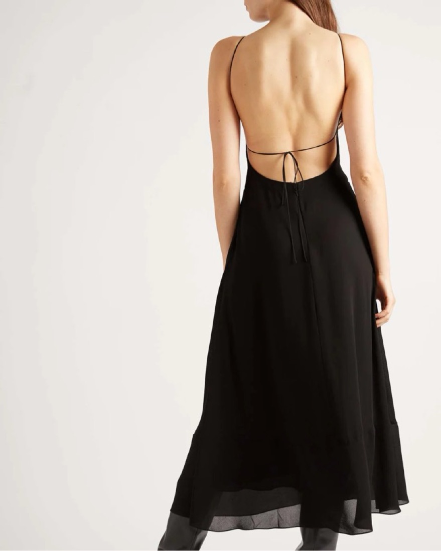 Saint Laurent Backless Crepe Slipdress by YSL - Pickle