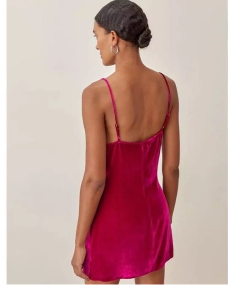 Reformation Lyza Velvet Slip Mini Dress - Image 2