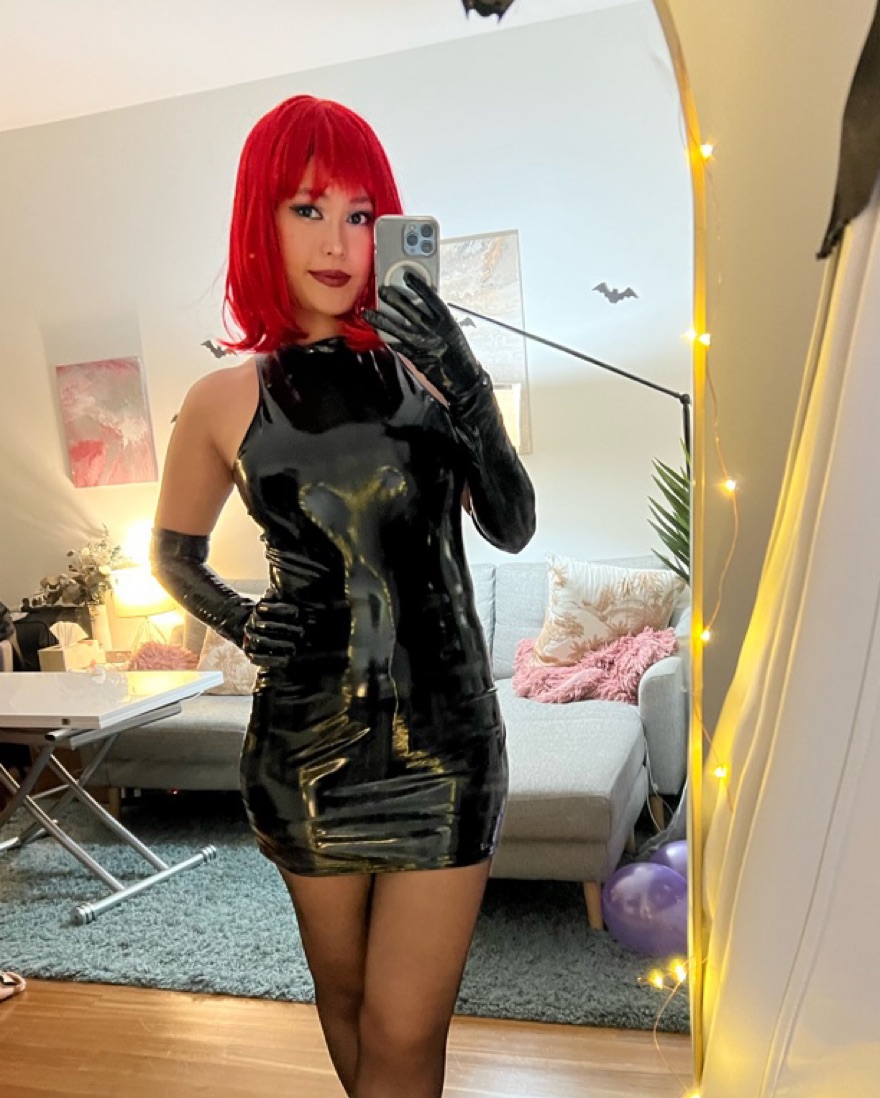 Dolls Kill Holographic Black Latex Dress - Image 1