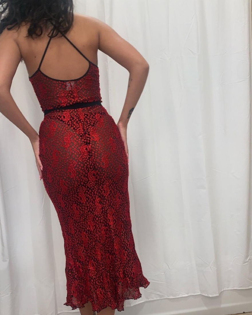 strapless open back dress S main image 0