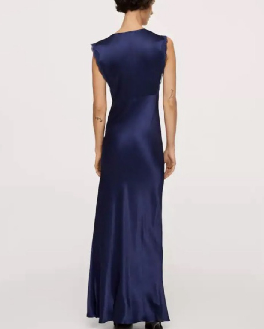chinese dress ladies Mango Women's Blue Sleeveless Lace Dress Size 12 – Preworn main image 1