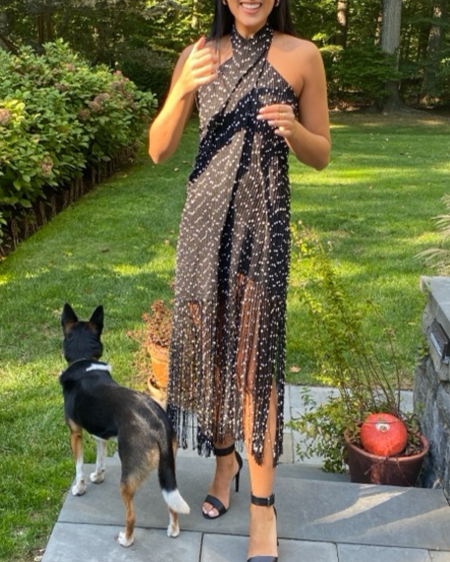 Jacquemus Cortese Fringe Halter Gown by Jacquemus - Pickle
