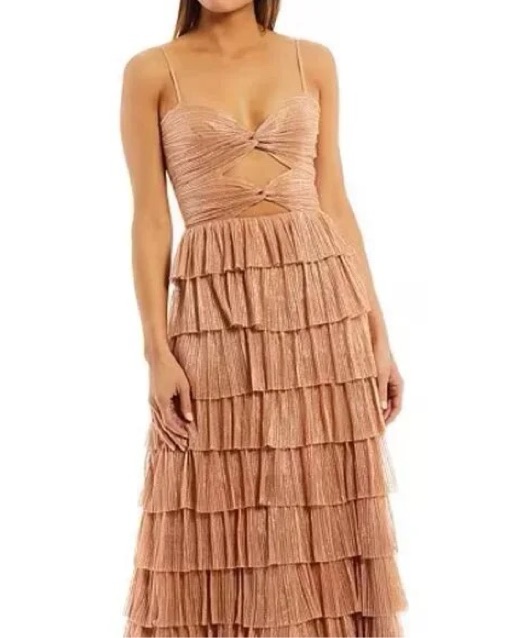 Gianni Bini Grace Metallic Plisse Dress by Gianni Bini - Pickle