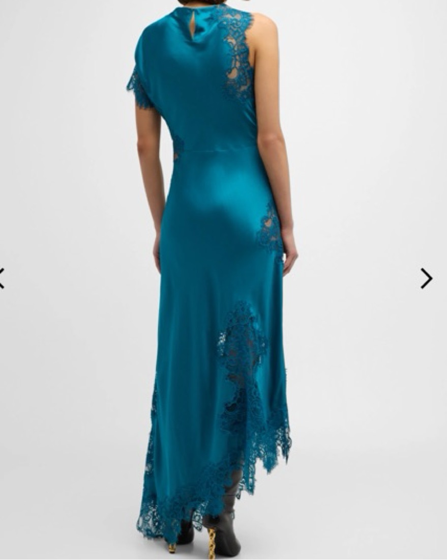 ALC Asymmetrical Silk Lace Dress by ALC - Pickle