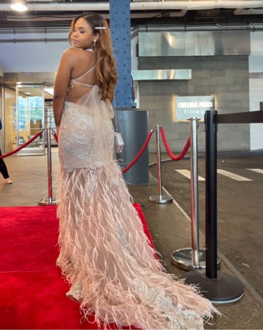 open lace back dress Jovani 60122BG Prom Dress - Sand main image 1