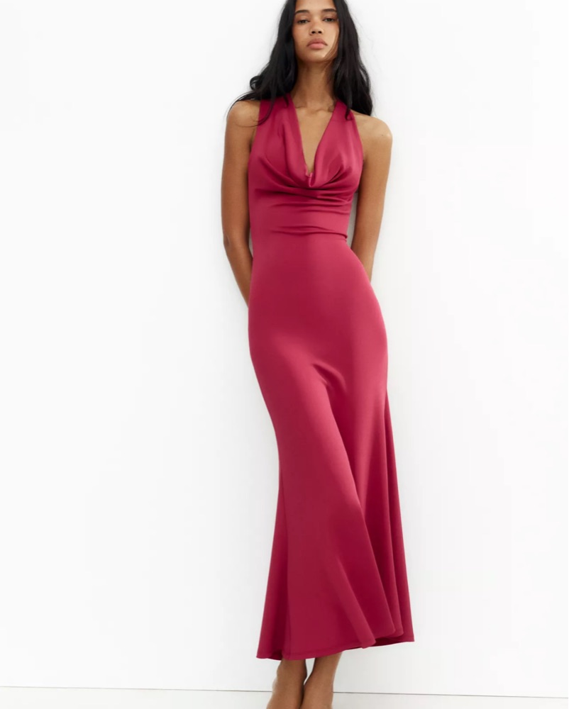 Zara Pink Halter Long Dress by Zara - Pickle
