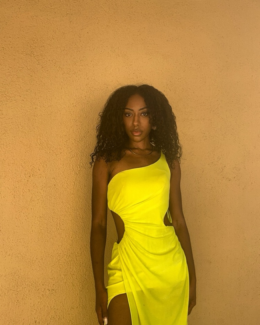 neon yellow homecoming dresses Yellow Satin V-Neck Homecoming Dress with Double Straps – H1167 – Viniodress main image 0