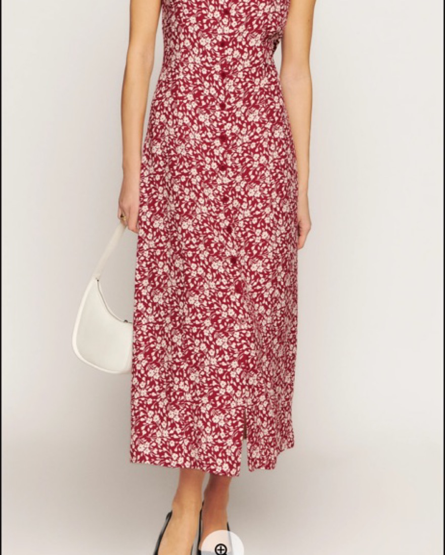 Reformation Londyn Dress Red Floral Midi by Reformation - Pickle