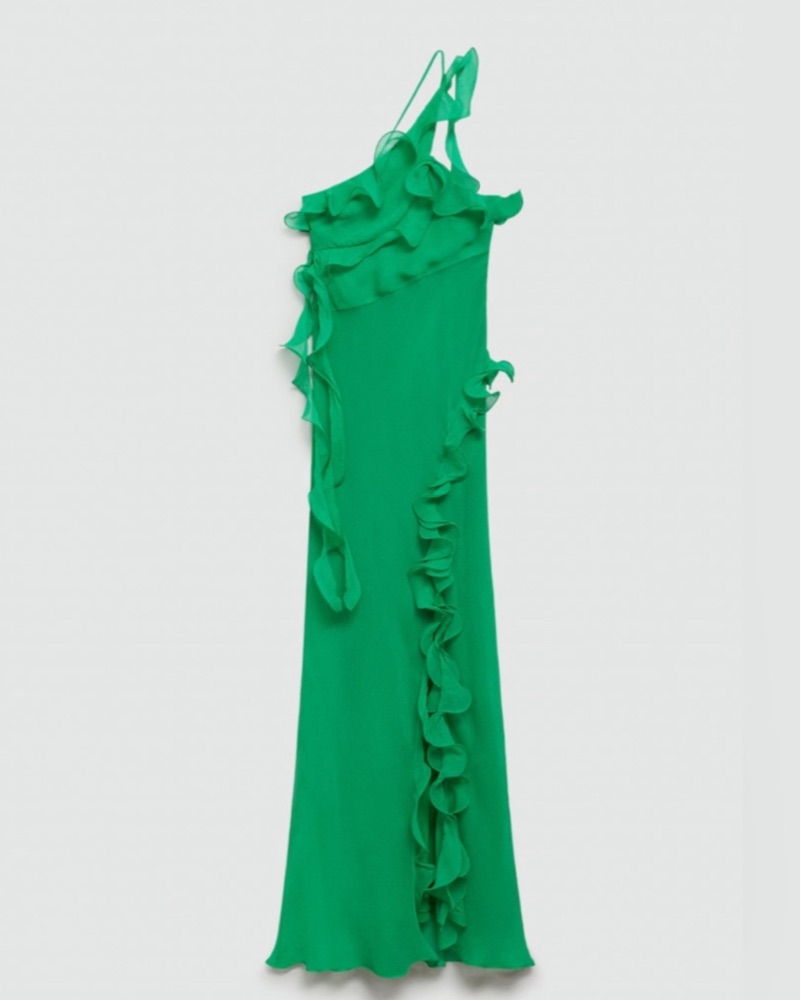 navy blue dress for baby girl Victoria Beckham x Mango + Asymmetric Ruffled Dress main image 1