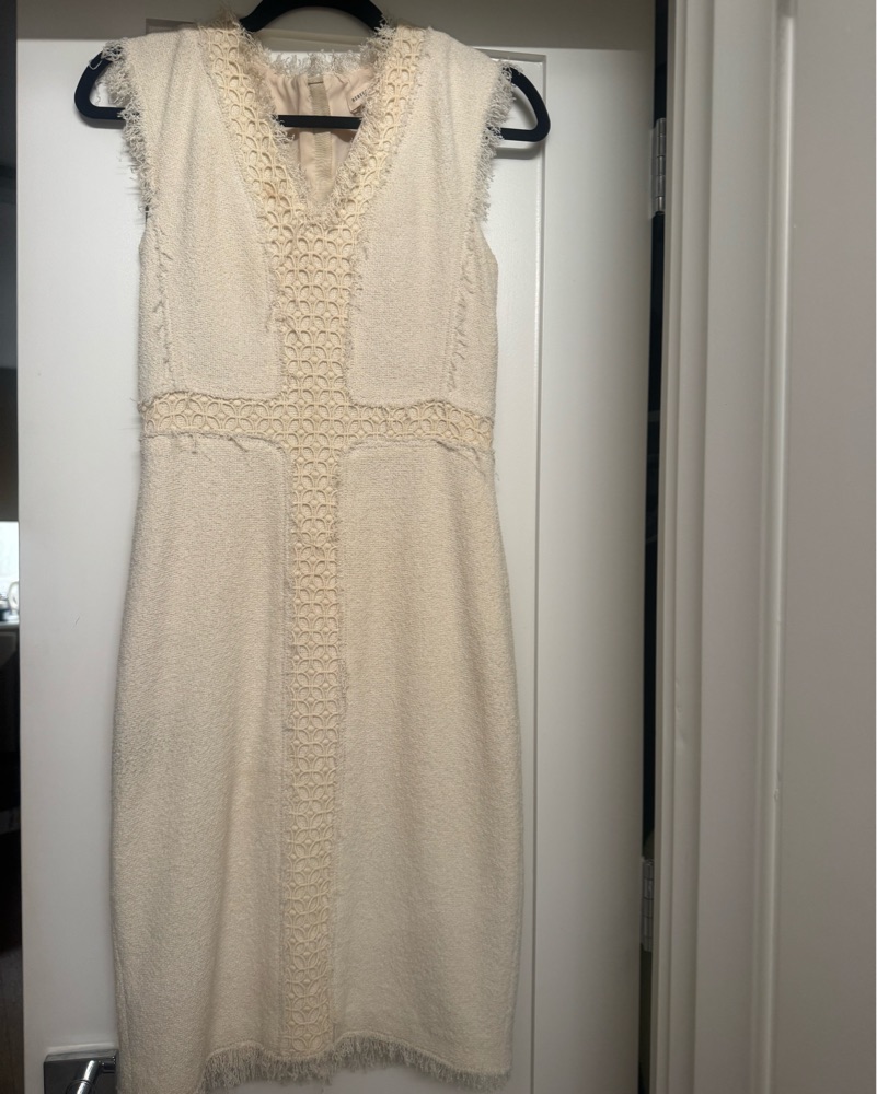 Chic Textured Ivory Dress by Rebecca Taylor - Pickle