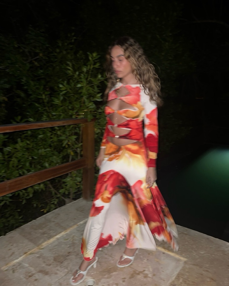 Vintage Maxi Dress W Cutouts - Image 1