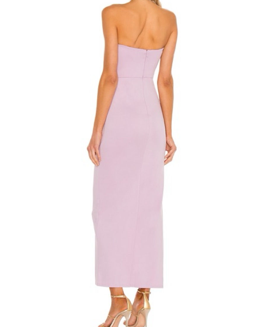 chinese dress ladies Unforgettable Day Drape Waist Strapless Maxi Dress Lilac L