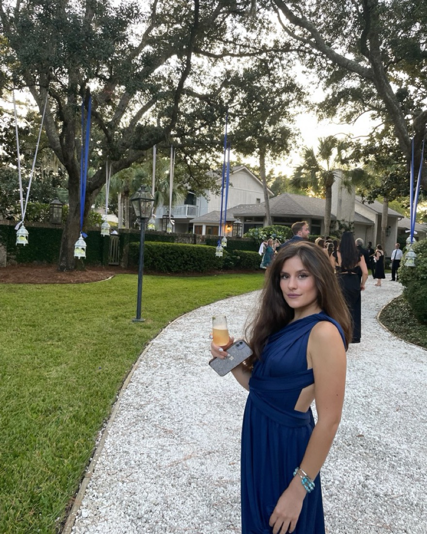 Elegant Navy Blue Multi-tie Dress - Image 4