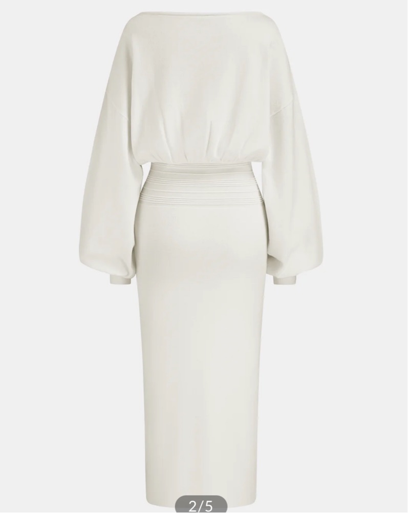 Elegant Ivory Midi Dress by Commense - Pickle