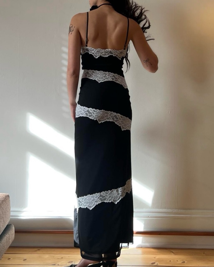 chinese dress ladies Black Lace Maxi Dress main image 0