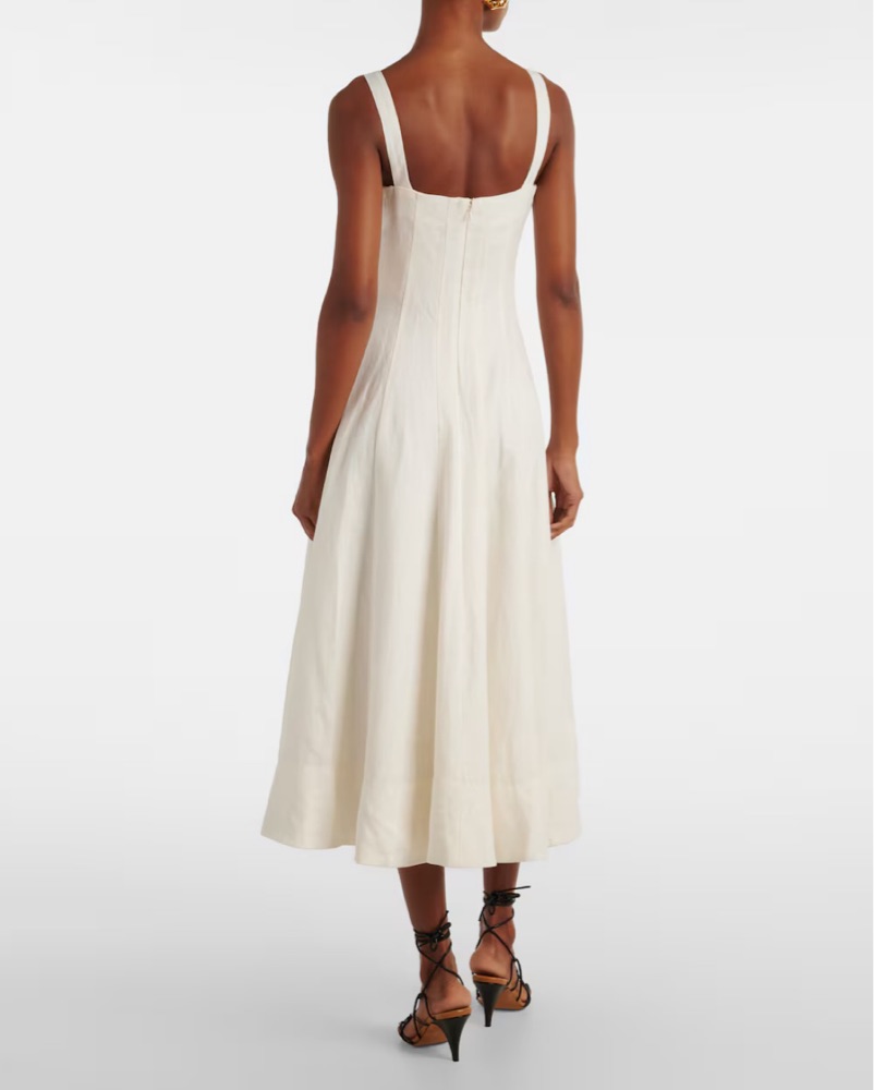 Faithfull The Brand Ivory Linen Dress by Faithfull The Brand - Pickle