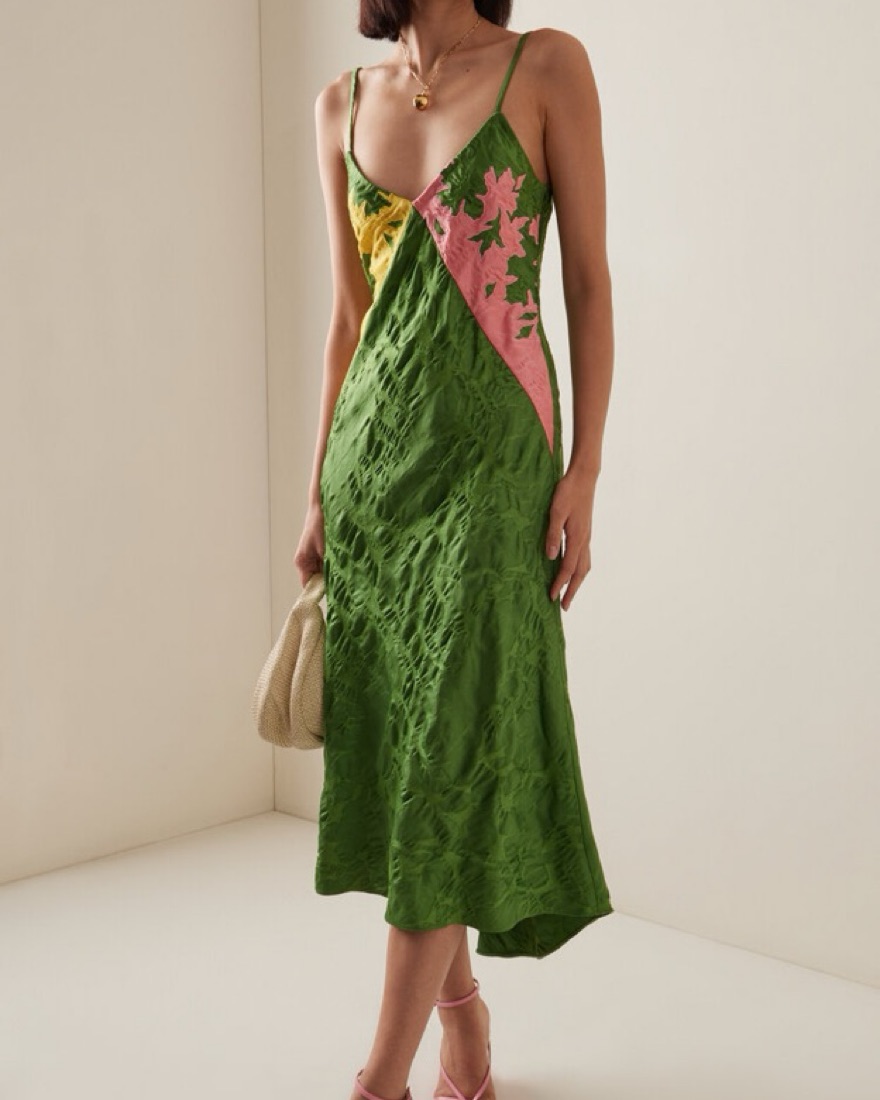 slim fit dress slacks Rosie Assoulin High Garden Maxi Dress in Rainbow – Hampden Clothing main image 1