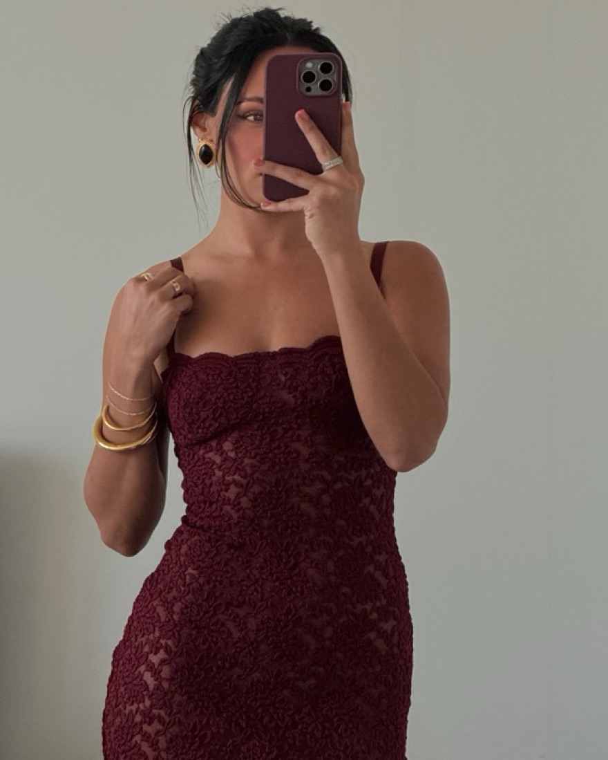 Arcina Ori Dress In Wine - Image 1