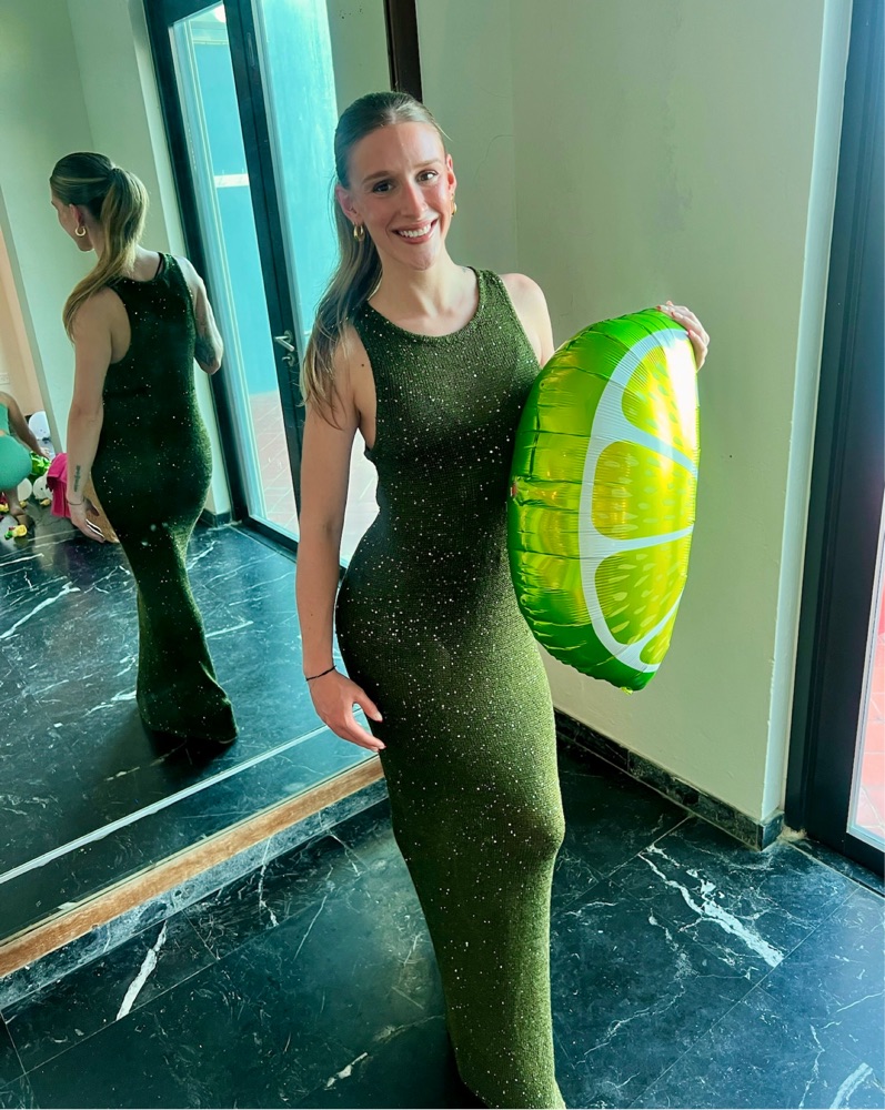 Green Knit Sequin Maxi Dress by Shop Rumored - Pickle