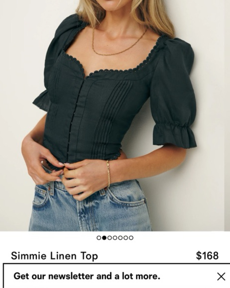 Reformation Simmie Linen Top - Image 2