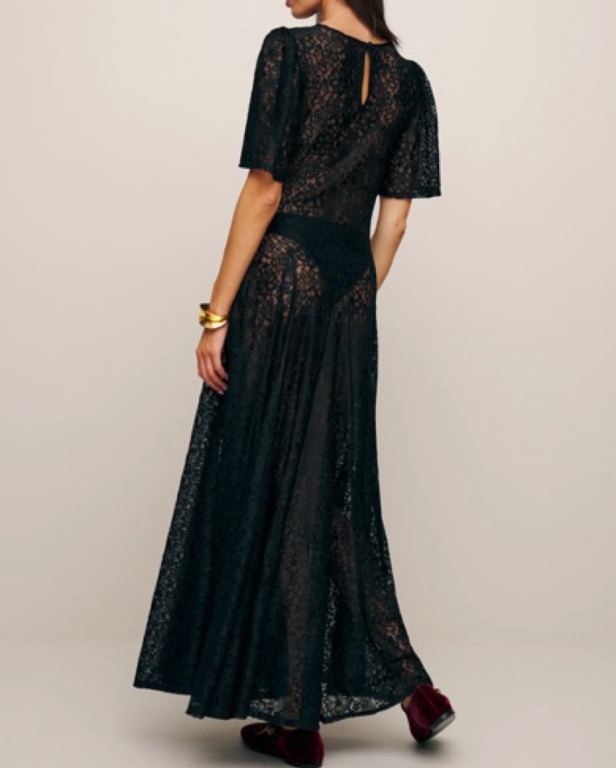 princess polly baby blue dress Aurelia Lace Trim Maxi Dress in Black | OMNES | Ethical & Affordable  Clothing main image 0