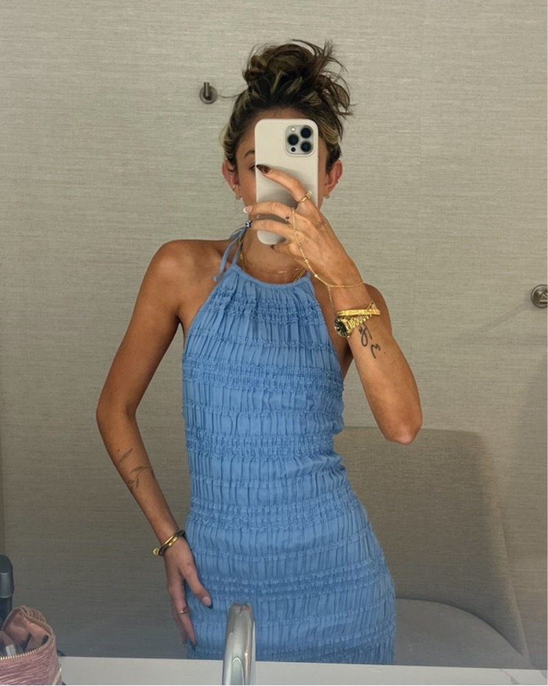Abercrombie Halter Ruched Maxi Dress by Abercrombie and Fitch - Pickle