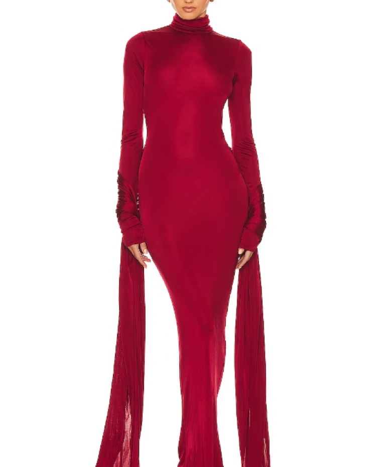 Slinky Jersey Sarong Maxi Dress - Image 1