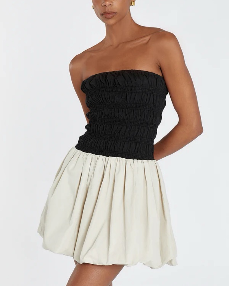 black maternity mini dress Black Balloon Sleeve Cord Tiered Elsa Mini Dress