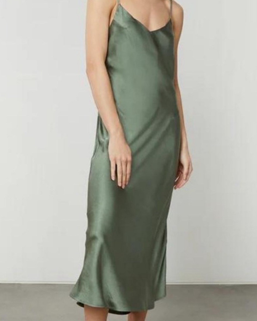 green emerald velvet dress Frank and Eileen Rory Maxi Dress (olive) HIVE