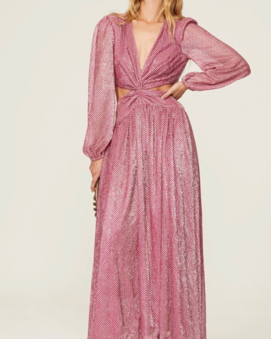 open lace back dress Ramy Brook Tatiana Sequinned Gown - Blackberry main image 1