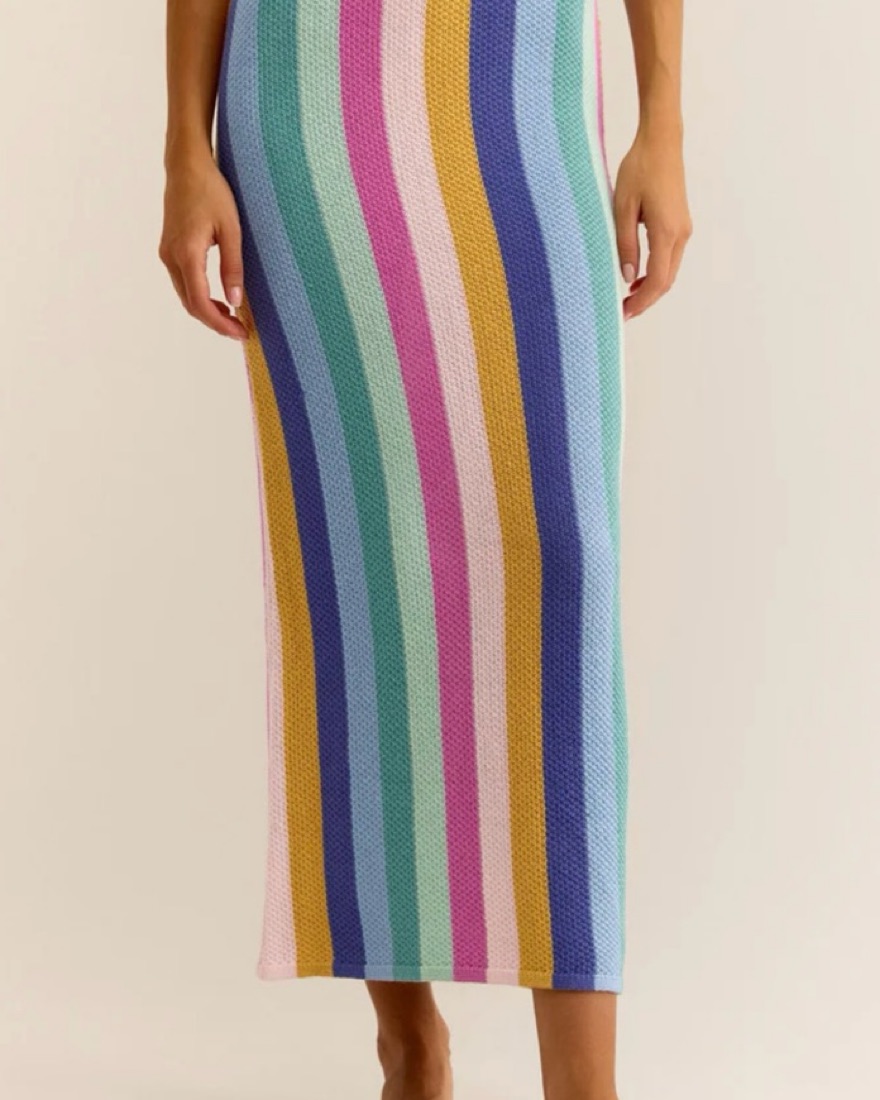 Z Supply Rainbow Striped Maxi Skirt - Image 1