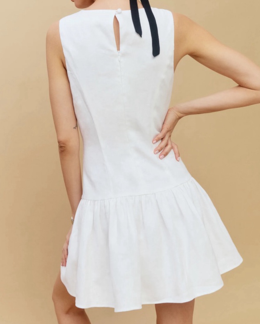 chinese dress ladies Kaeryn Dual-Tone Linen Midi Dress  Soni Ethnic