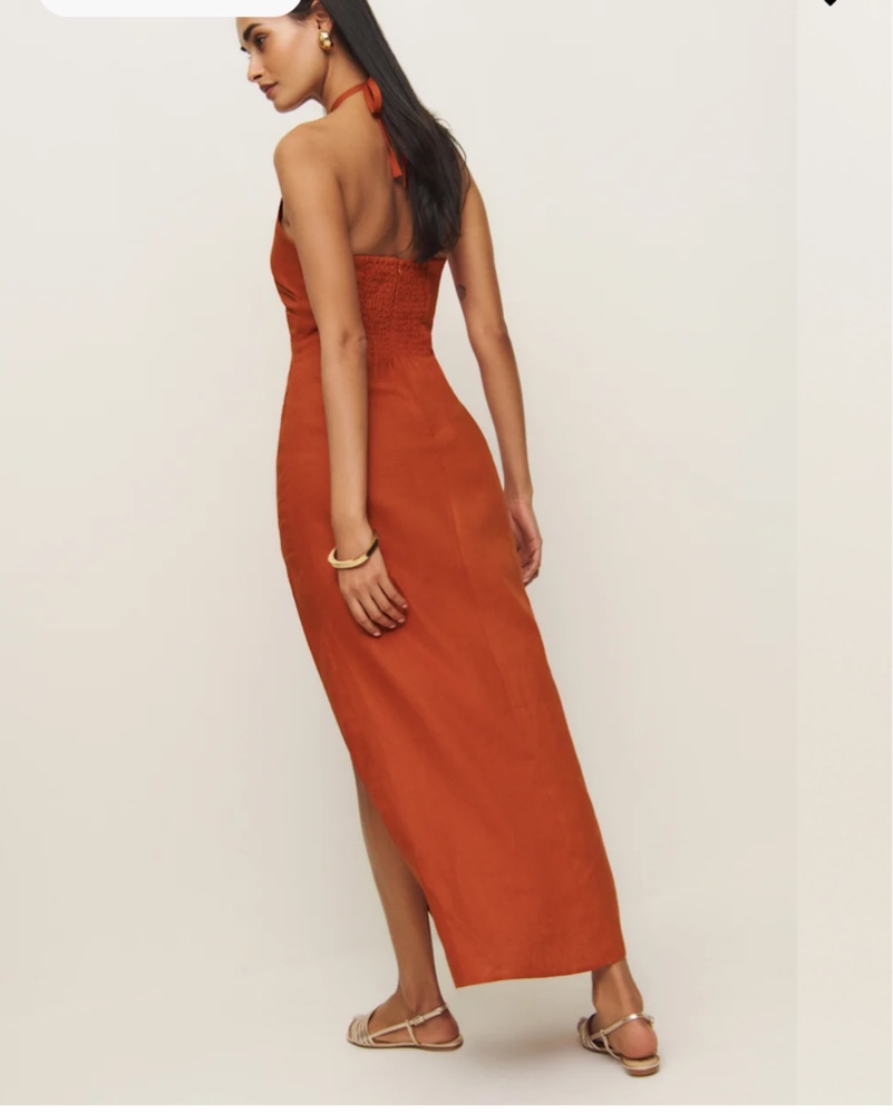Reformation Orange Linen SadeyDress by Reformation - Pickle