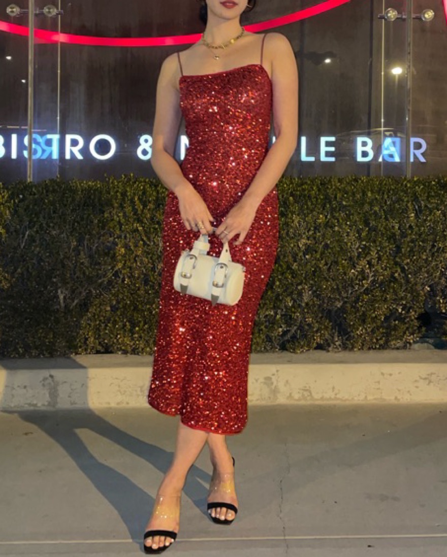 Red Zara Sequin Dress ZW Collection by Zara - Pickle