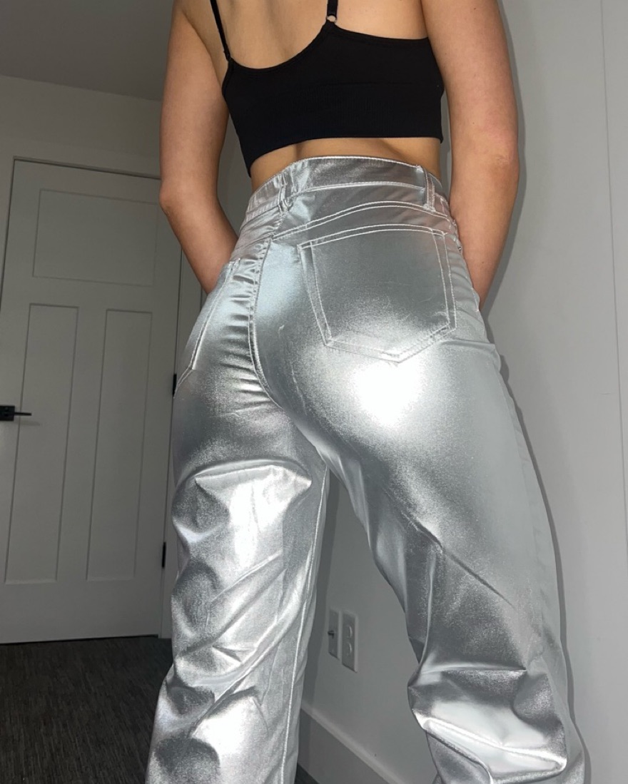 Metallic Faux Leather Pants - Image 1