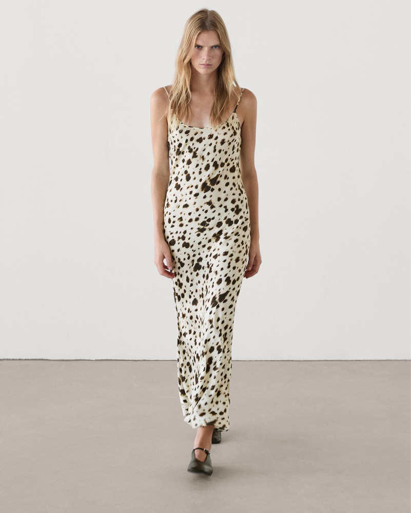 knee length dresses for ladies Massimo Dutti Maxi Dress Choc, Massimo Dutti main image 0