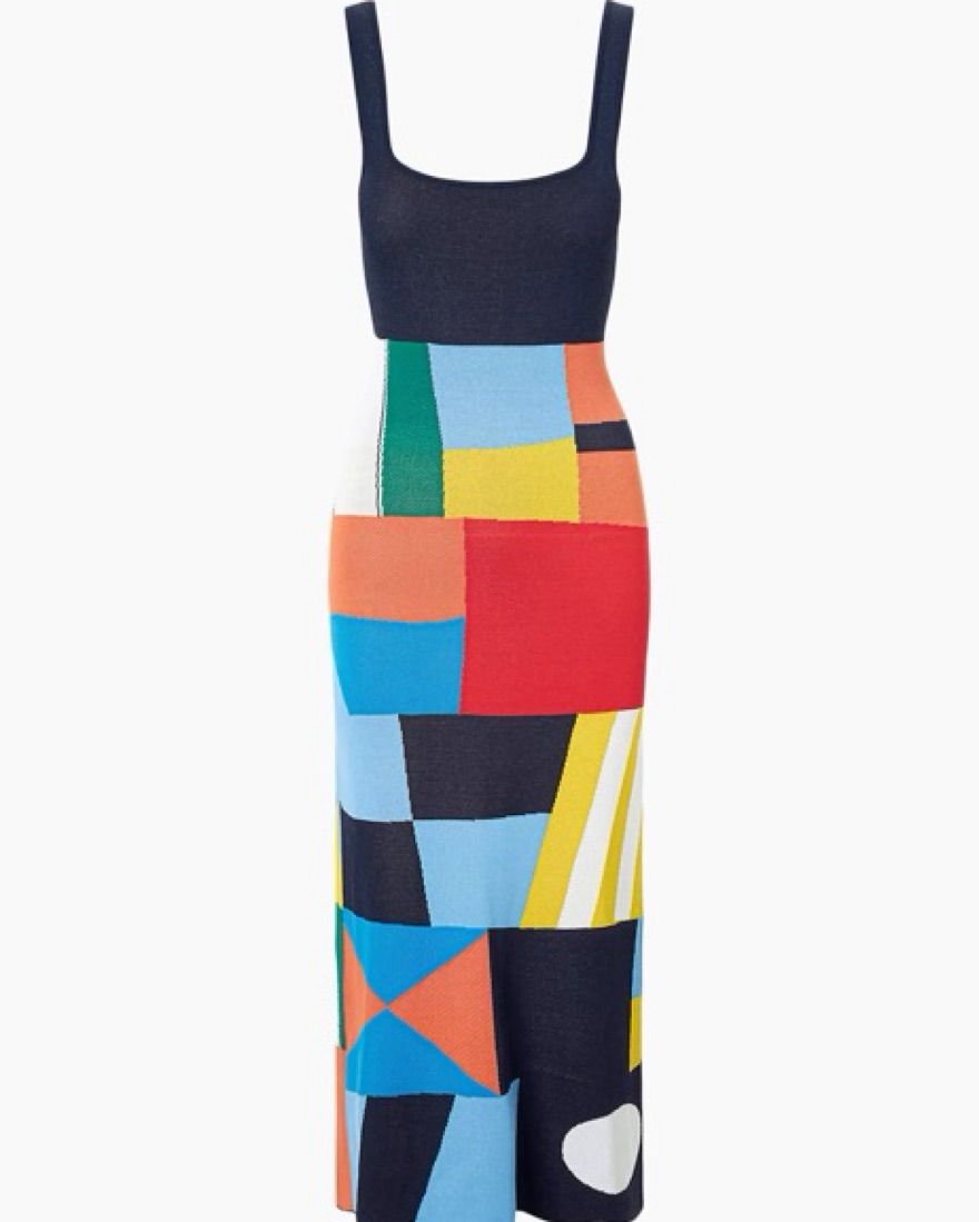 knee length dresses for ladies Patchwork Midi Dress – Pretty J Boutique main image 1
