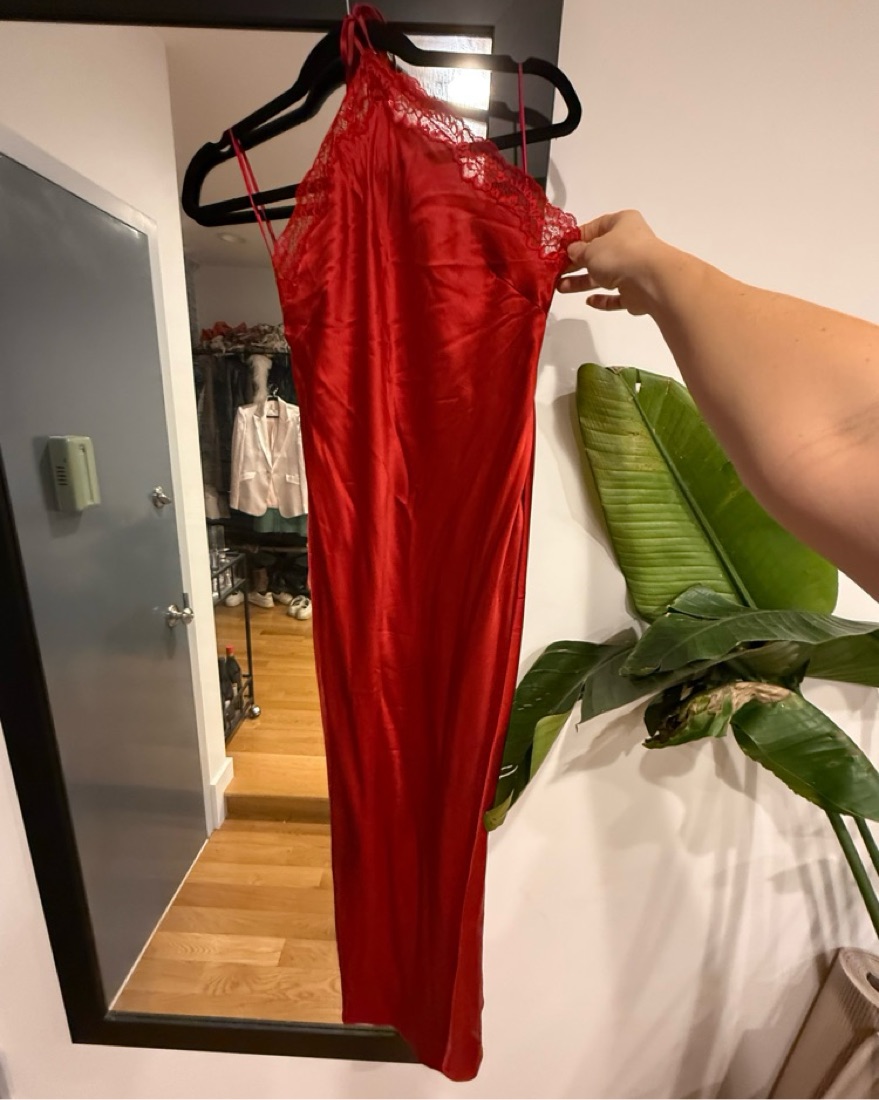 Vibrant Red Halter Maxi Dress by Reformation - Pickle