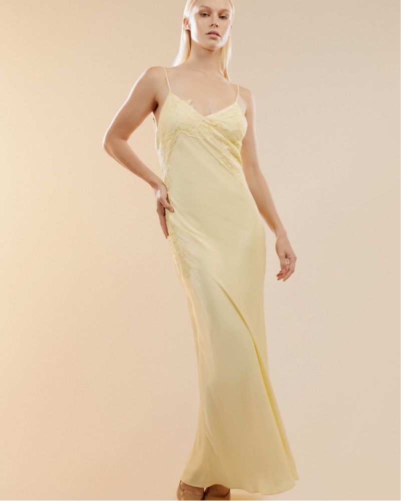 Bardot Butter Yellow Maxi Dress W/ Lace by Bardot - Pickle