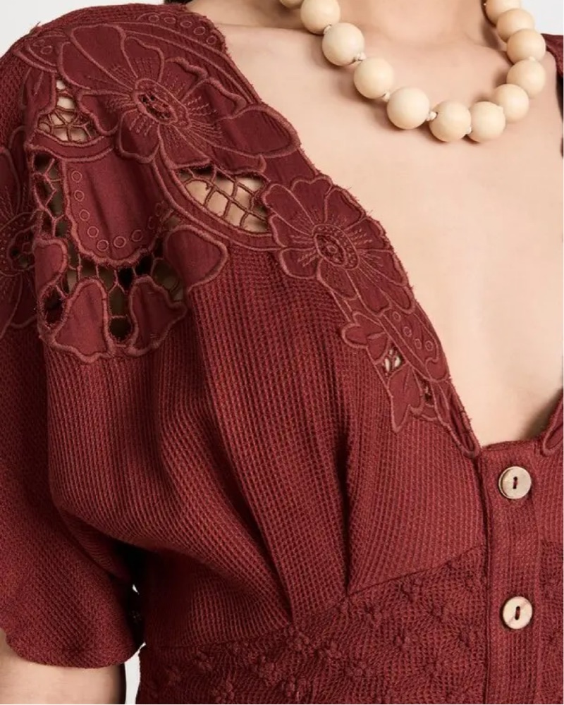 Free People Red Brown Colette Dress by Free People - Pickle
