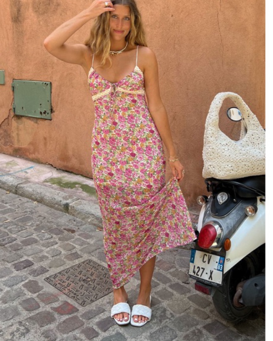 Pink Floral Maxi Dress - Image 1