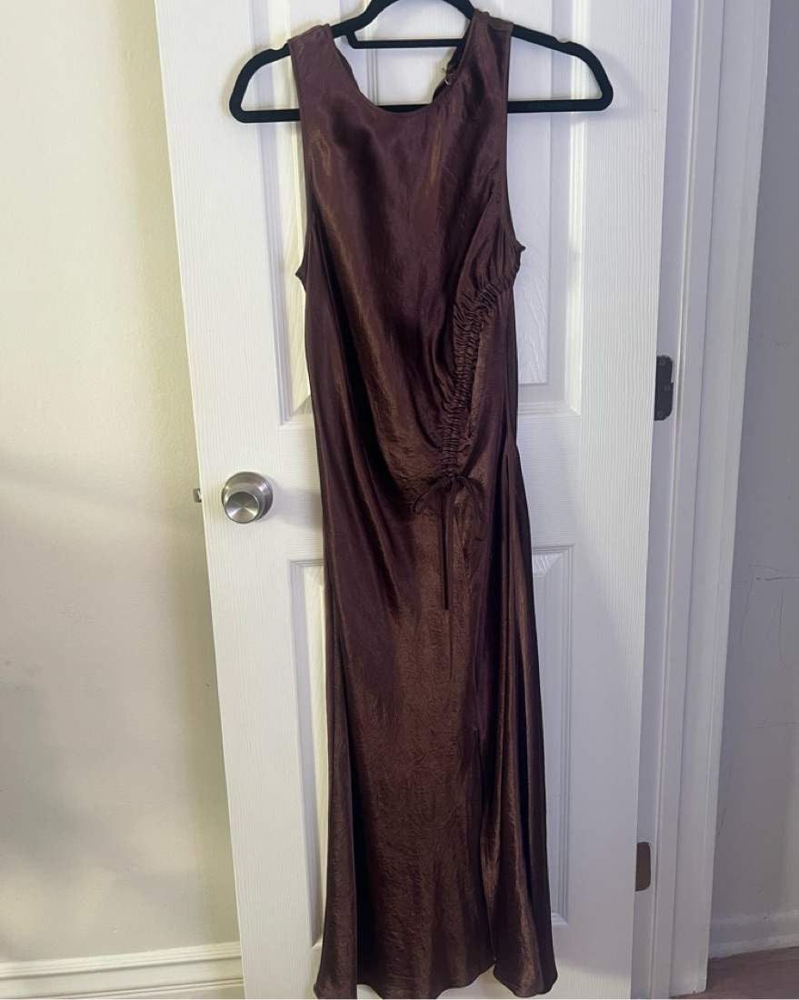 rails brown satin dress CATERINE DRESS