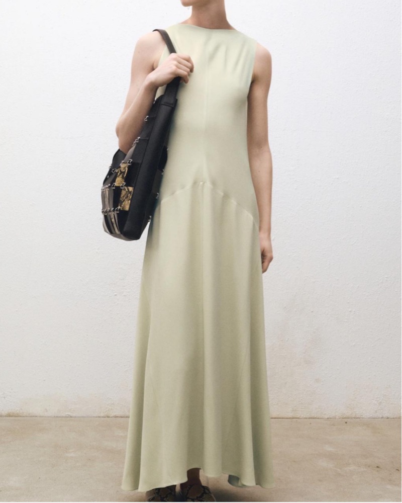 beige and green dress Ivy Green Linen Corset Dress