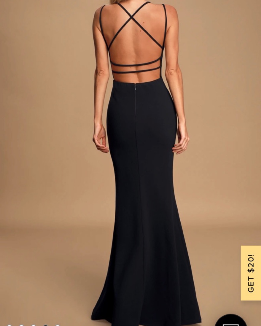 navy blue dress for baby girl Effortlessly Sensational Black Satin Backless Maxi Dress main image 0