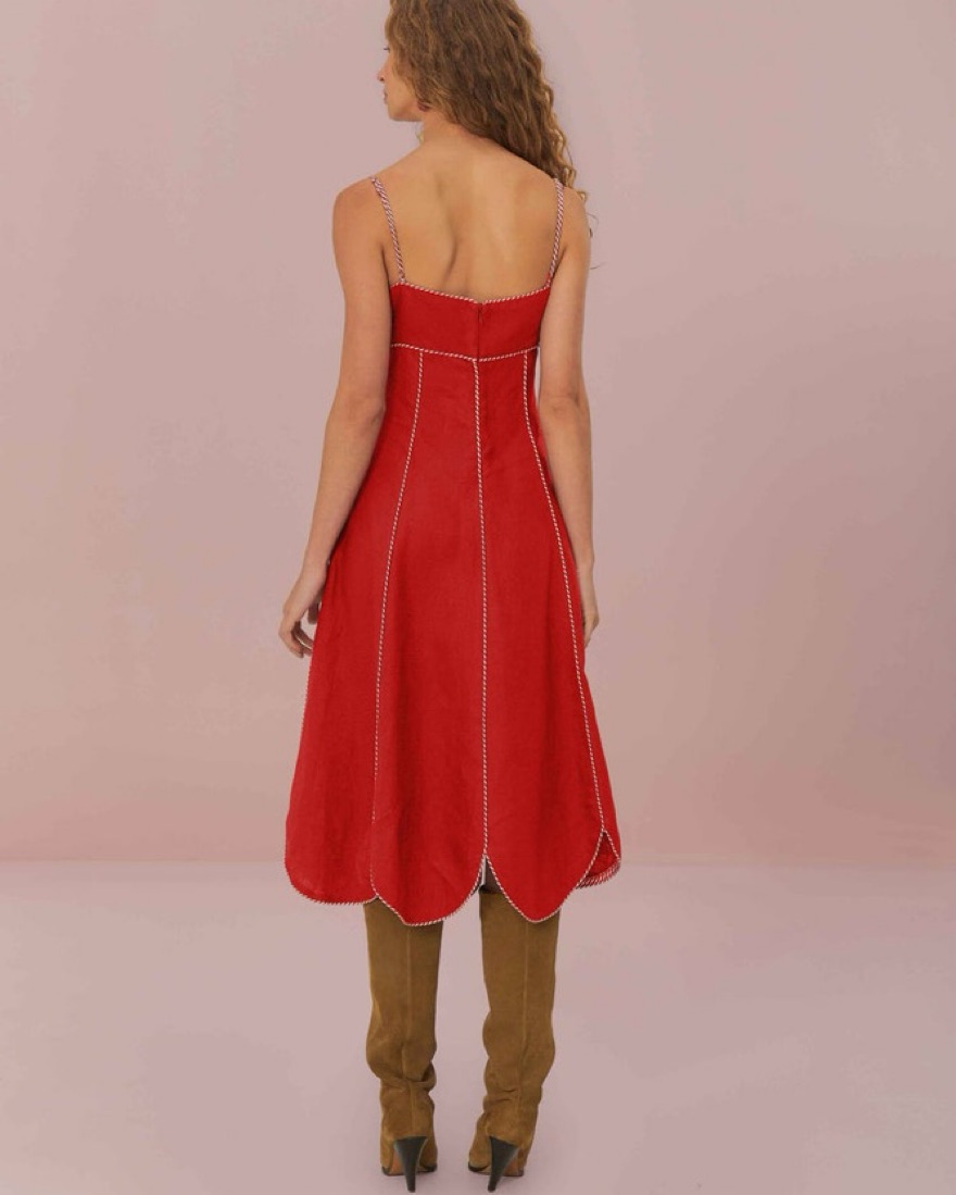Farm Rio Red Front Bow Midi Dress by FARM RIO - Pickle